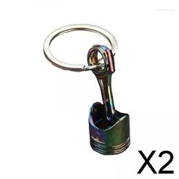 Keychains 2X Car Engine Piston Style Keychain Key Ring Clothing Decoration Handbag Keyfob