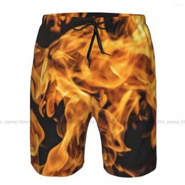Men's Shorts Fire Abstract Blaze Quick Dry Swimming For Men Swimwear Swimsuit Trunk Bathing Beach Wear