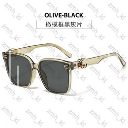 2024 Designer Cucci Sunglasses 2024 New G Family Large Frame Square Womens Trendy and High End Instagram Popular Plain Street Photo Showcase Face Small 447