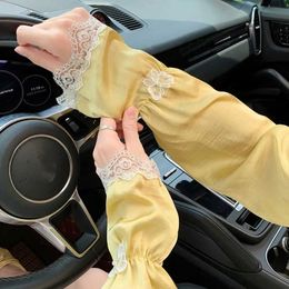 Sleevelet Arm Sleeves UV resistant ice silk sleeve cute lace insulated sunscreen long sleeved gloves cover summer Q2404301