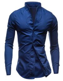 Wholesale- Gen Mens Long Sleeve Button Front Shirts Clearance Slim Fit Tee5232086