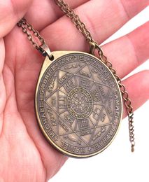 Huilin Jewelry Engraved Seals Of The Seven Archangels Unisex Jewelry Bronze Pendant Necklace2528017