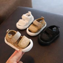 Sandals Baby Walking Shoes Closed Toe Anti-collision Beach Toddler Girls Boys Soft Sole Comfortable Kids H240504