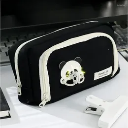 Panda Large Capacity Pencil Bag Aesthetic School Case Big Stationery Zipper Pouch For Student Supplies