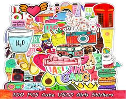 100 PCS Cute VSCO Waterproof Girls Stickers Pack for Kids Girls to DIY Laptop Water Bottle Luggage Scrapbook Bike Guitar Decals Ho7148061