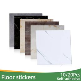 10pcs of PVC Imitation Marble Floor Stickers Selfadhesive Wall Waterproof Bathroom Decoration Decals 3030cm 240429
