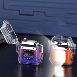 Outdoor Waterproof Lighter Transparent Case Usb Dual Arc Lighter