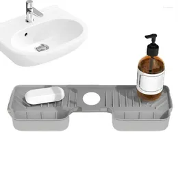 Table Mats Faucet Silicone Drain Pad Anti-Slip Cuttable Opening Sponge Holder Sink Protector Waterproof Mat