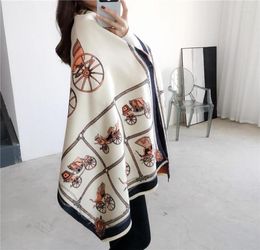 Scarves Fall Winter 2022 Thickened Horse Scarf Long Dualuse Carriage Shawl Tassels Cashmerelike Show Poncho Cape Pashmina2131674