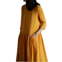 Party Dresses 2024 Spring And Summer Women Fashion Casual Cotton Linen Dress Vintage Autunm Maxi Long Vestidos Robe Femme