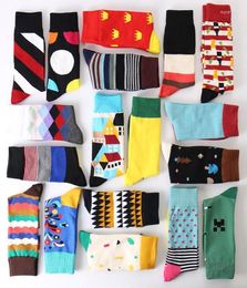 Men039s Socks Summer Fashion Mens Cotton Colorful Striped Jacquard Art Hit Color Dot Long Men39s Dress Sock3671549