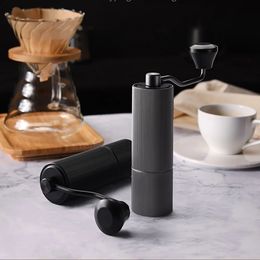 Manual Coffee Been Grinder Portable Mill Stainless Steel Plating Burr Hand With Double Bearing Mini 240423