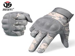 Tactical Military Army Gloves ACU Camouflage Touch Screen Paintball Combat Fight Hard Knuckle Bicycle Full Finger Gloves Men LJ2011443015