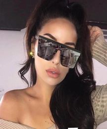 2020 New Oversized Sunglasses Men Women Big Frame Square Flat Top Sun Glasses Female Vintage Mirror Shades Eyewear UV400 Gafas7205389