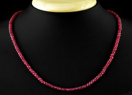 2x4mm Natural Faceted Brazil Red Ruby Abacus Gemstone Beads Necklace 18039039 AAA2476271