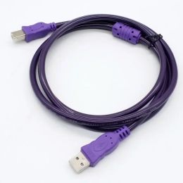 2024 USB 2.0 Printer Cable Type A Male To Type B Male Dual Shielding High Speed Transparent Purple 1.5/3/5/10Mfor high speed data transfer