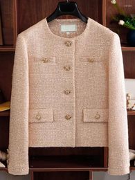 Women's Jackets High Quality Luxury Small Fragrance Tweed Jacket Women High-end Sequins Slim Woollen Coat Korean Fashion Outwear Jaqueta