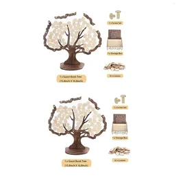 Party Supplies Wedding Guest Book Drop Box With Wooden Frame Tree Shape Top Sign