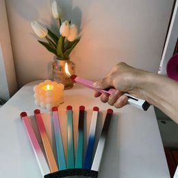Gradient Color Match Stick Lighters Open Flame Butane Without Gas Kitchen Lighter
