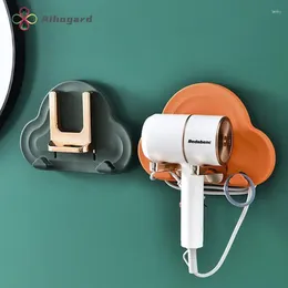 Kitchen Storage Hair Dryer Rack Free Punch Bracket Hanger Bathroom Wall Mount For Holder Waterproof ABS Foldable