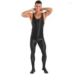 Stage Wear Men's Jumpsuit Sexy Solid Color Tight Fitting Suit Yoga Swimsuit Tank Top Full Body Leggings Dance Costume Performance