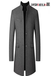 Men039s Wool Blends Winter Men Jacket Highquality Thick Coat Casual Woollen Pea Male Trench Overcoat 1901859512171