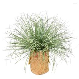 Decorative Flowers Artificial Green Plant Grasses Fake Flower Plastic Onion Tussock Garden Balcony Decor Simulation Grass Hall Decoration