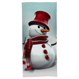 Bath Accessory Set Beach Towel Christmas Snowman Microfiber Towels Swimmers Bathroom 27.6"x55.1"