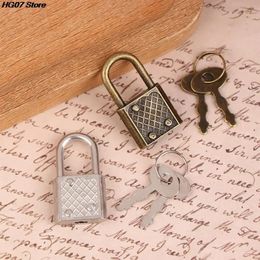 1Set Mini Retro Padlock for Notepad Diary Small Luggage Box Lock With Keys Zinc Alloy Suitcase Locker Hardware Set 240429