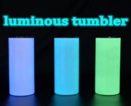 20oz Glow in the dark Sublimation luminouspaint straight tumbler 304 stainless steel water bottles coffee mugs double insulated c3711869
