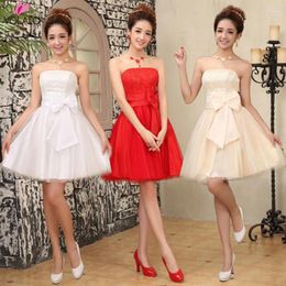 Casual Dresses VOLALO 2024 Women Summer Lace White Red Dress Elegant Off Shoulder Party Gowns Vestidos Sexy Slash Neck Mini