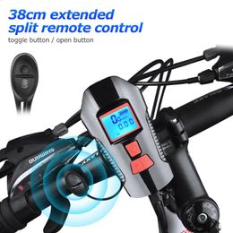 Waterproof Bicycle Bell With Light USB Charging Bike Front Light Flashlight Handlebar Cycling Head Light w/ Horn Speed Metre LCD 240418