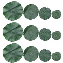 Decorative Flowers 12 Pcs/1 Lotus Leaves Simulation Party Decoration Leaf Indoor Artificial Plants