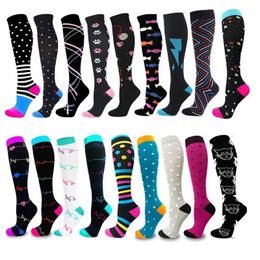 Socks Hosiery Unisex Compression Stockings Soccer Tube Sport Socks For Varicose Veins Nurses Pregnancy Nurse Black Compression Socks Y240504