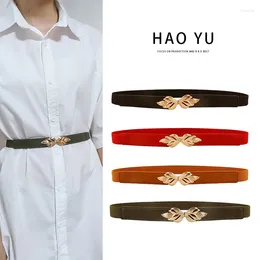 Belts 2024 Elegant Women's Belt Elastic Thin Versatile Dress Shirt Tie Waist Slim Fit Decoration Designer