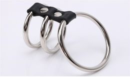 Sex leather stainless steel delay ring shackles ring penis ring adult articles sex appeal tools4561665