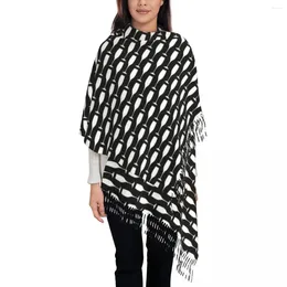 Scarves Wine Glass Scarf With Long Tassel Black White Champagne Warm Soft Shawls And Wraps Female Designer Winter Bufanda