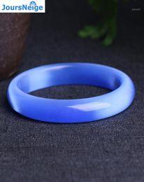 Bangle Whole Genuine Light Blue Natural Cat Eye Stone Bangles Lucky For Women Gift Fresh Crystal Bracelet Jewellery JoursNeige18100212