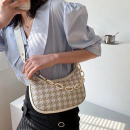 Shoulder Bags Fashion Plaid Bag Ladies Chain Messenger Woman Handbag Beige Chest Purse Satchel Purses And Handbags