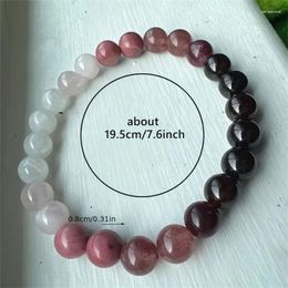 Strand Trendy Pink Cherry Beaded Bracelet Men And Women Personality Charm Ornament Versatile Accessories