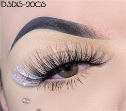 20mm Glitter Colored Eyelashes Wispy Fluffy Faux 3D Mink Lash highlighter brush Makeup4075140