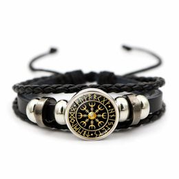 11colors science fiction hero fantasy viking movie film Glass Cabochon Multilayer Leather Bracelets High Quality Bangles