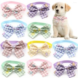 Dog Apparel 50 Pcs Small Bow Tie Beautiful Plaid Flower Grooming Necktie Pet Accessories Supplies Product