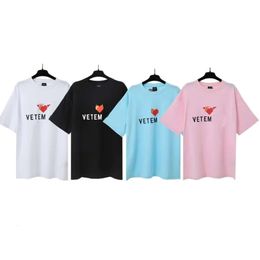 designer T-shirts VTM Classic Luxury tops High quality t shirts women New Street oversized Round Neck Cotton Short-sleeved tee Trendy Brand Mens Clothing