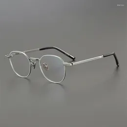 Sunglasses Frames Pure Titanium Ultralight Retro Oval Eyeglasses Men Optical Prescription Glasses Frame For Women Japanese Brand Design