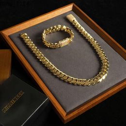 Großhandel Choker Gold Custom Gold Cuban Link Chain Gold Kubaner Miami Kette 20mm Miami Cuban Chain Halskette