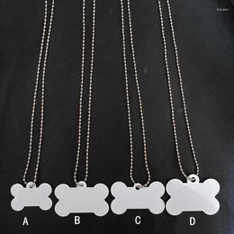 Dog Tag Personalized Bone Sublimation Pet Tags Necklace Heat Transfer Printing Blank Cat Collar Jewelry Pendant