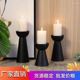 Candle Holders Withered Simple Iron Black Candlestick Valentine's Day Romantic Candlelight Dinner Wedding Party Wine Glass Candlest