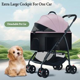Dog Carrier Foldable 3-in-1 Stroller For Dog&Cat Multipurpose & Lightweight With Detachable Bag 4-Wheel Puppy Jogging