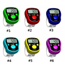 wholesale MINI Stitch Marker Row Finger Counter LCD Digital Display With Light For Mountaineering Outdoor Sports Hands Accessories 11 LL